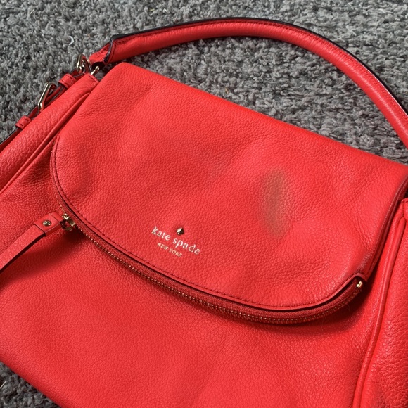 Neon coral orange Kate Spade handbag purse - Picture 6 of 9
